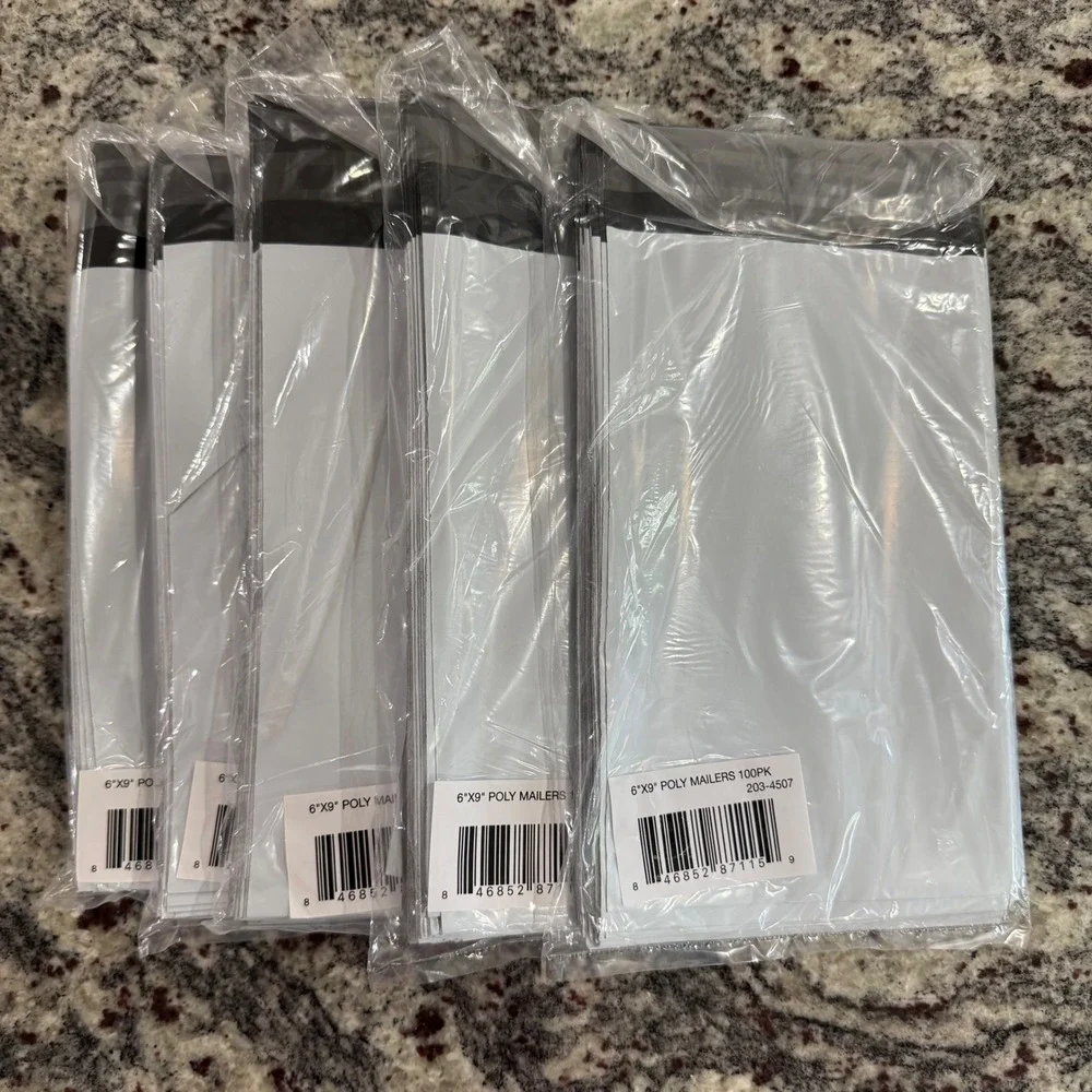 500 Count 6x9 White Poly Mailers‎ Shipping Envelopes Self Seal 5 Packs 203-4507